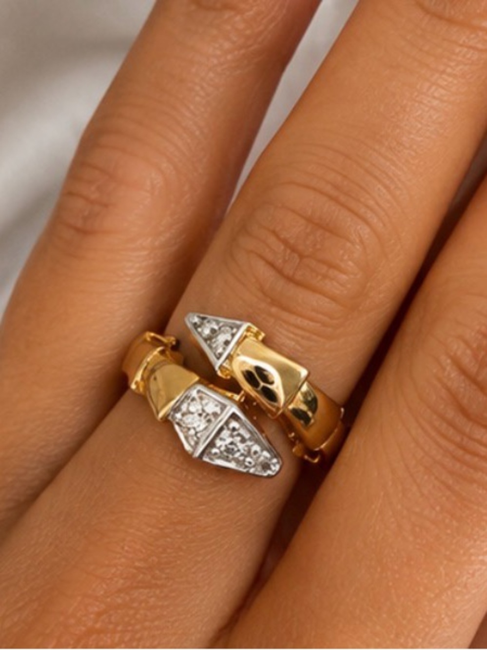 NEW 14K Yellow Gold Diamond Wrap Ring | 0.27 CT Natural Diamonds Certified